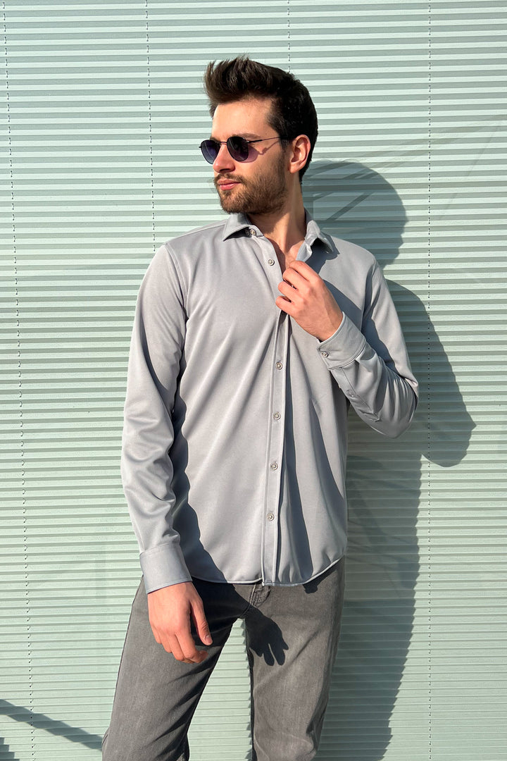 MPL Men's Long Sleeve Slimfit Knit Shirt - Beeston