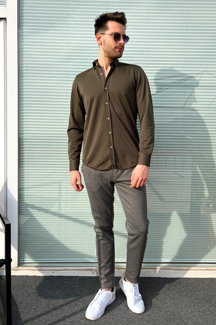 MPL Men's Long Sleeve Slimfit Knit Shirt - Suresnes