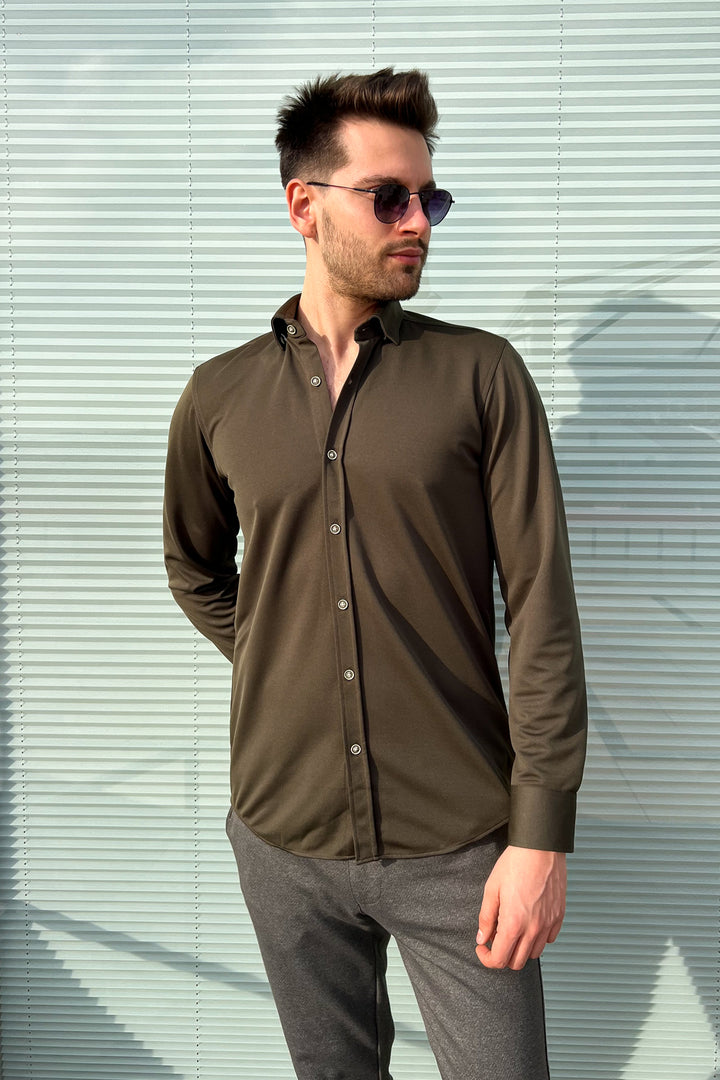 MPL Men's Long Sleeve Slimfit Knit Shirt - Suresnes