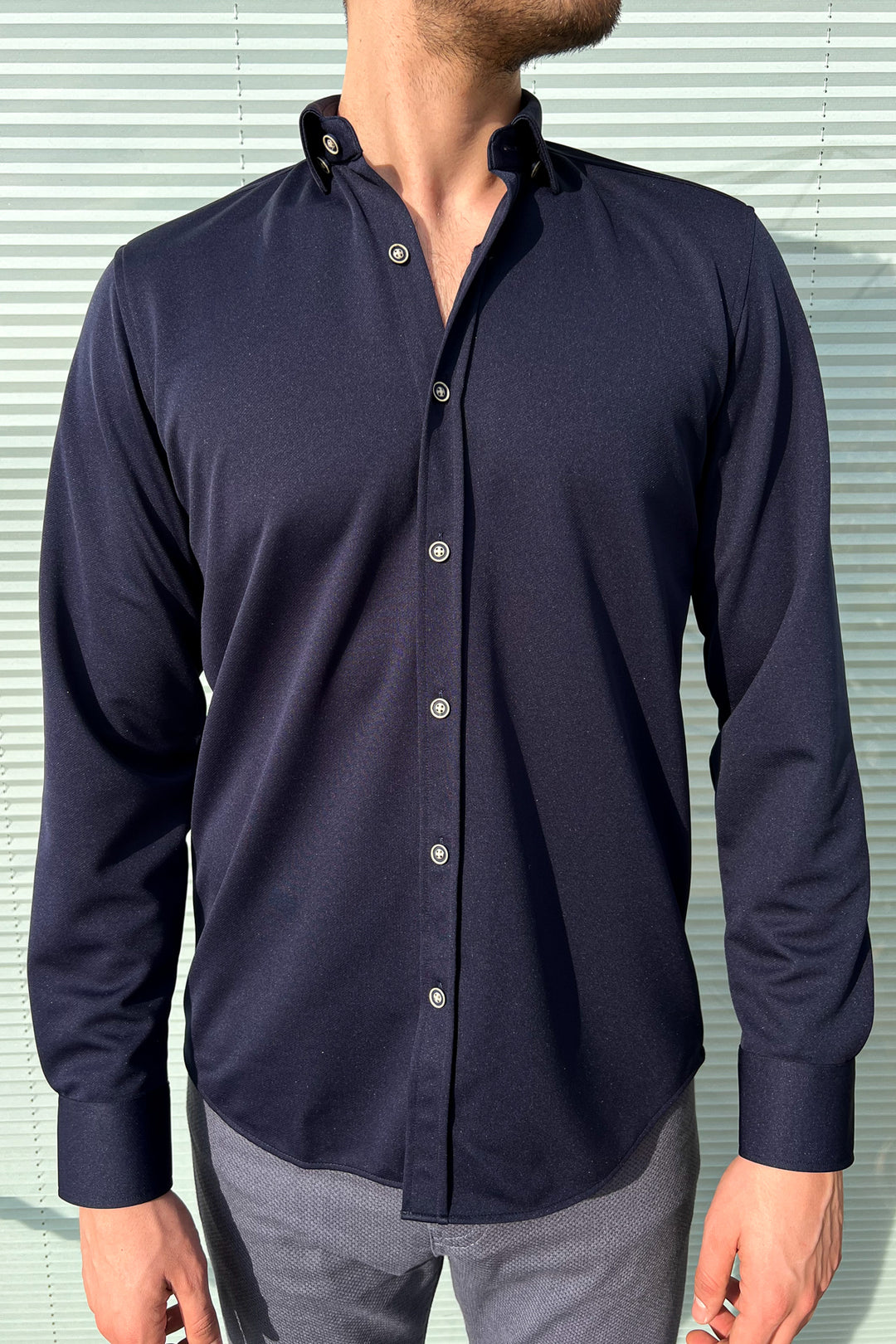 MPL Men's Long Sleeve Slimfit Knit Shirt - Álimos