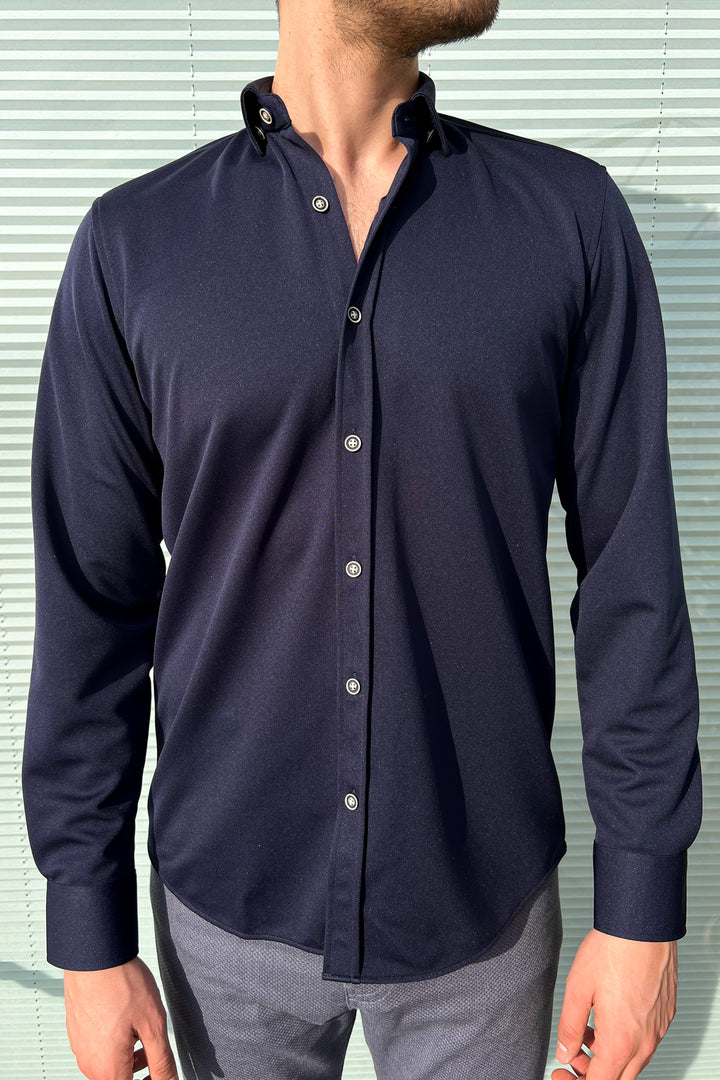 MPL Men's Long Sleeve Slimfit Knit Shirt - Álimos