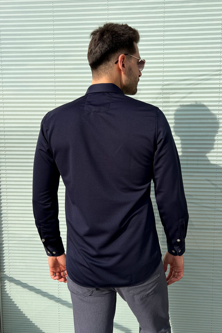 MPL Men's Long Sleeve Slimfit Knit Shirt - Álimos