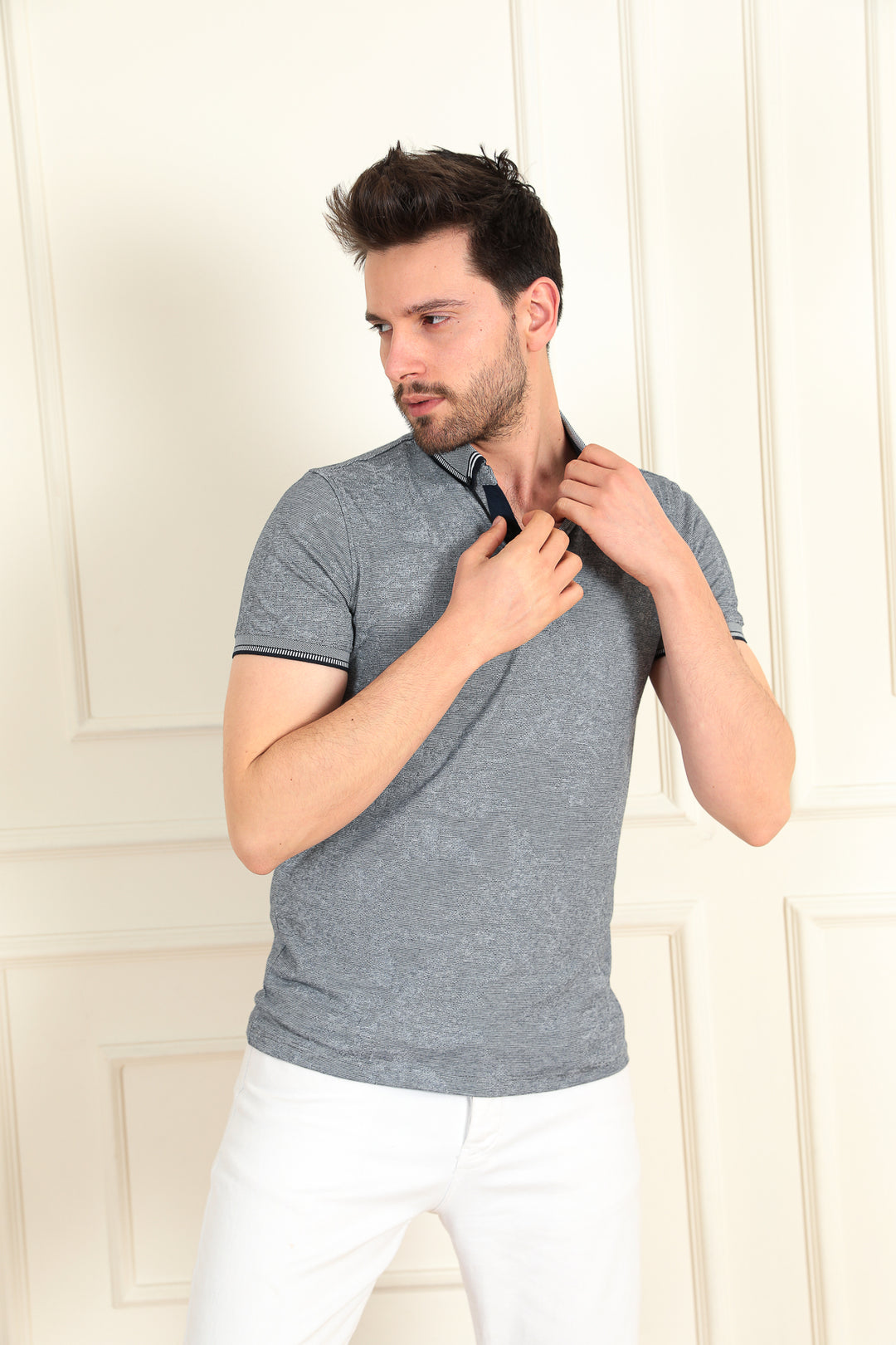 MPL Men's Jacquard Polo Neck T-shirt 2978 - Piacenza