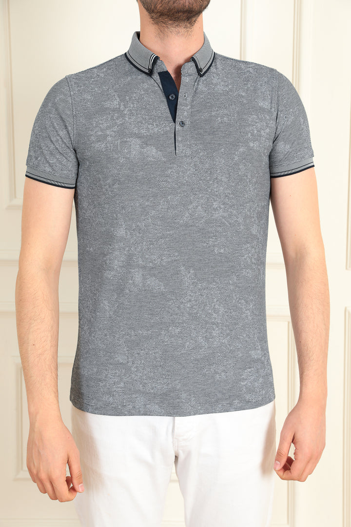 MPL Men's Jacquard Polo Neck T-shirt 2978 - Piacenza