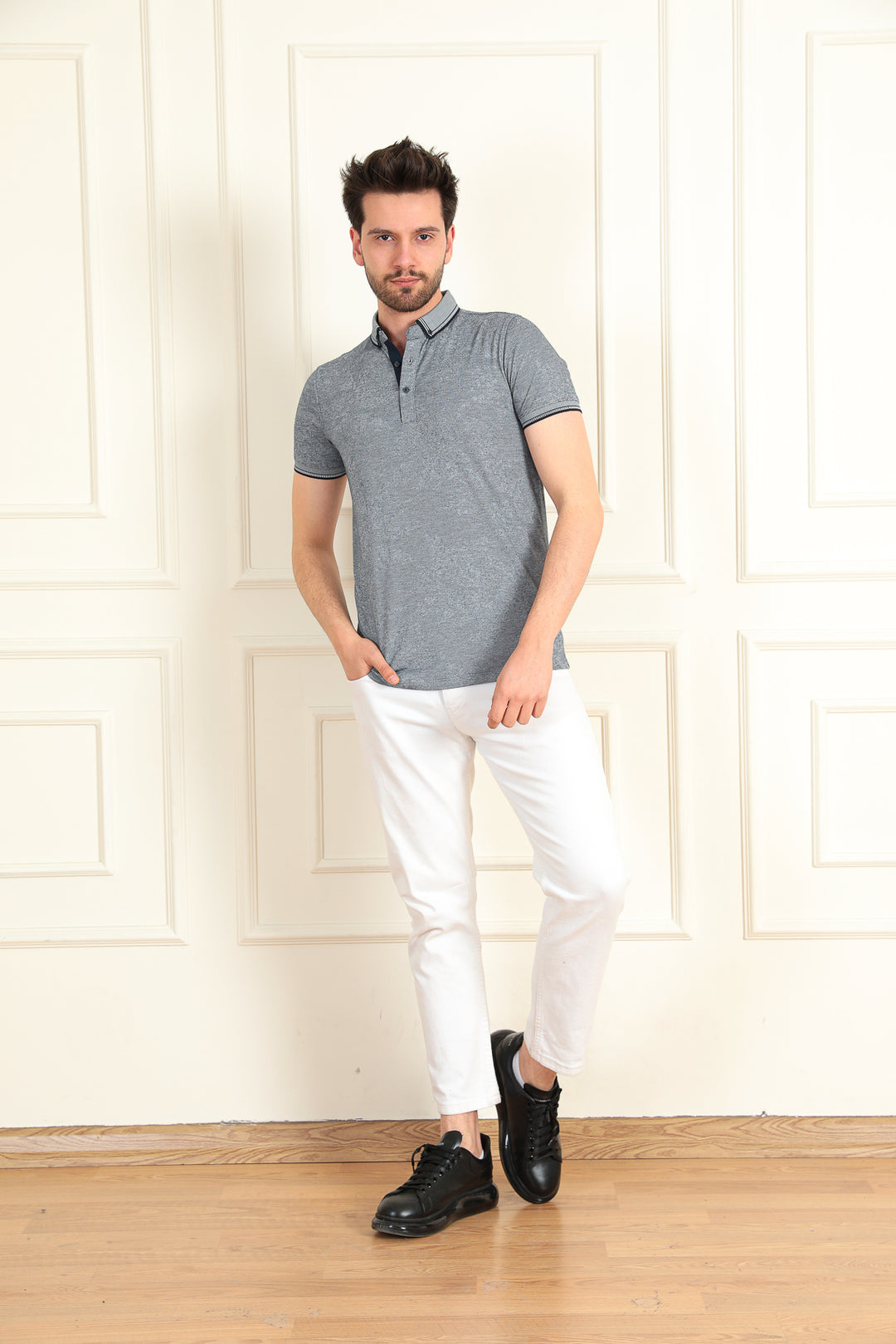 MPL Men's Jacquard Polo Neck T-shirt 2978 - Piacenza