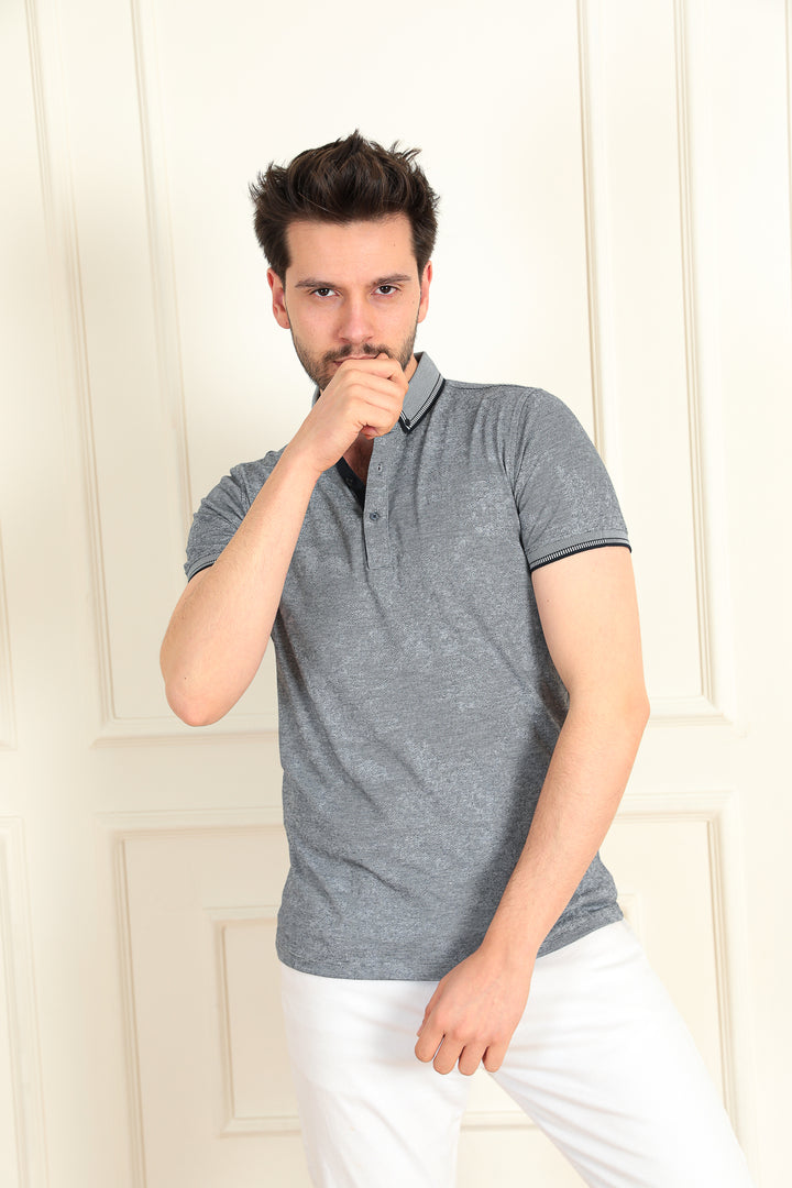 MPL Men's Jacquard Polo Neck T-shirt 2978 - Piacenza