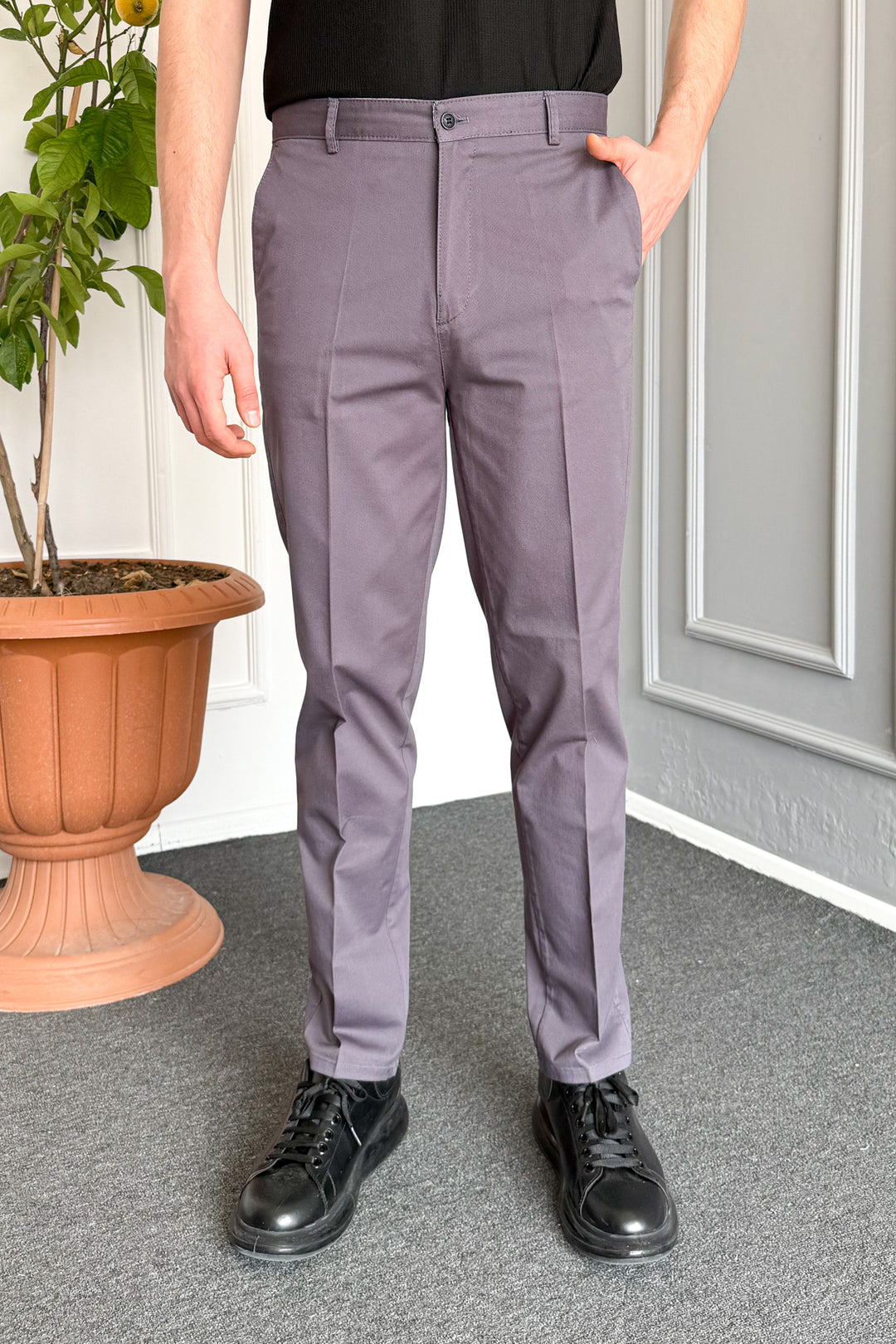 MPL Men's Classic Gabardine Stretch Linen Trousers - Stanton
