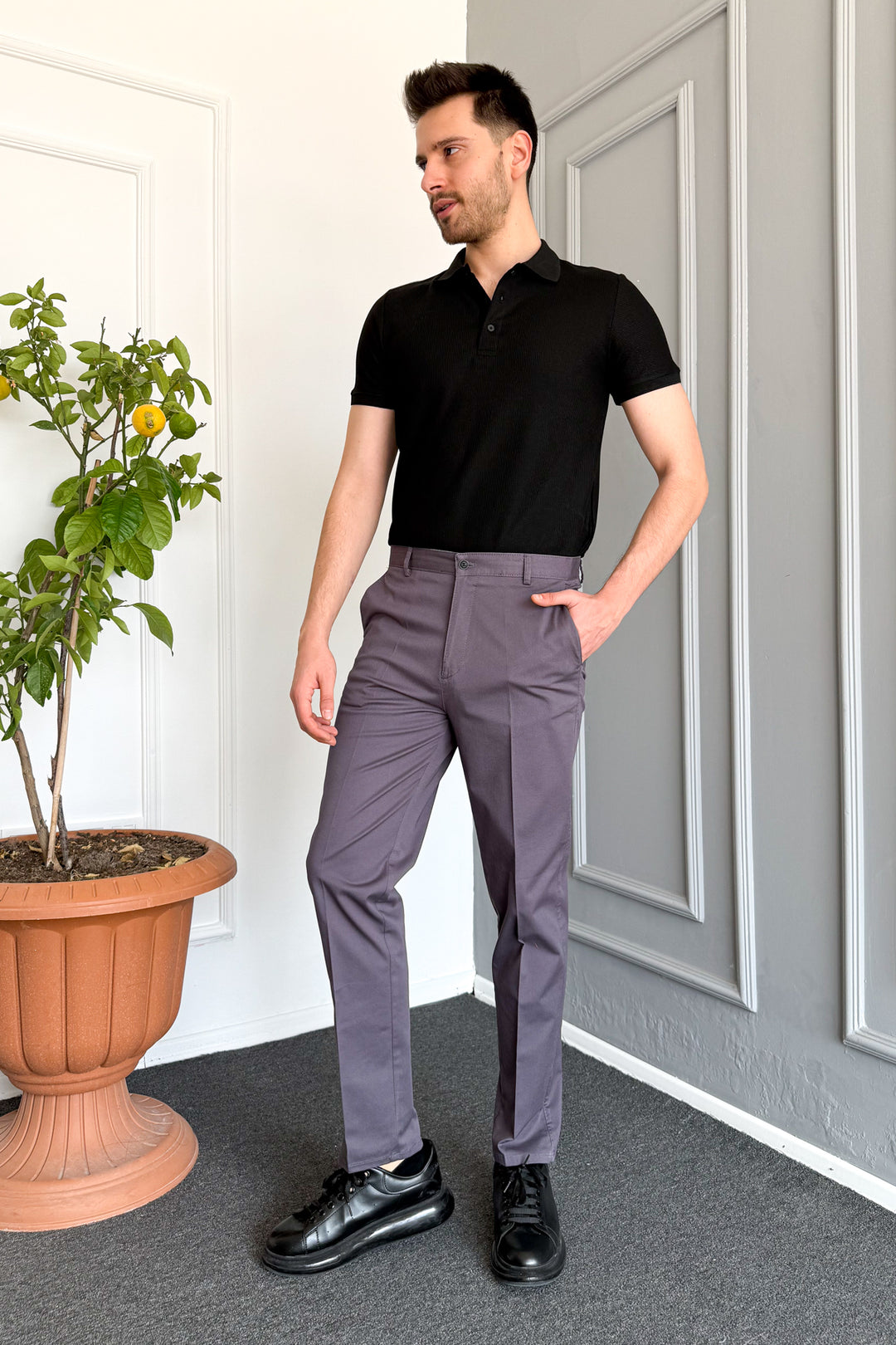MPL Men's Classic Gabardine Stretch Linen Trousers - Stanton