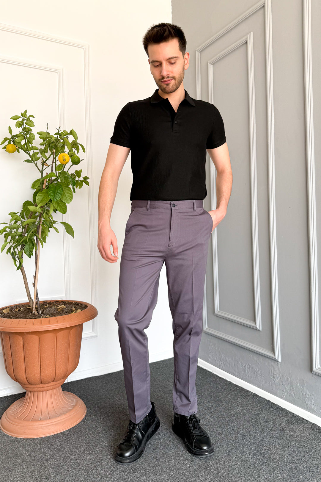 MPL Men's Classic Gabardine Stretch Linen Trousers - Stanton
