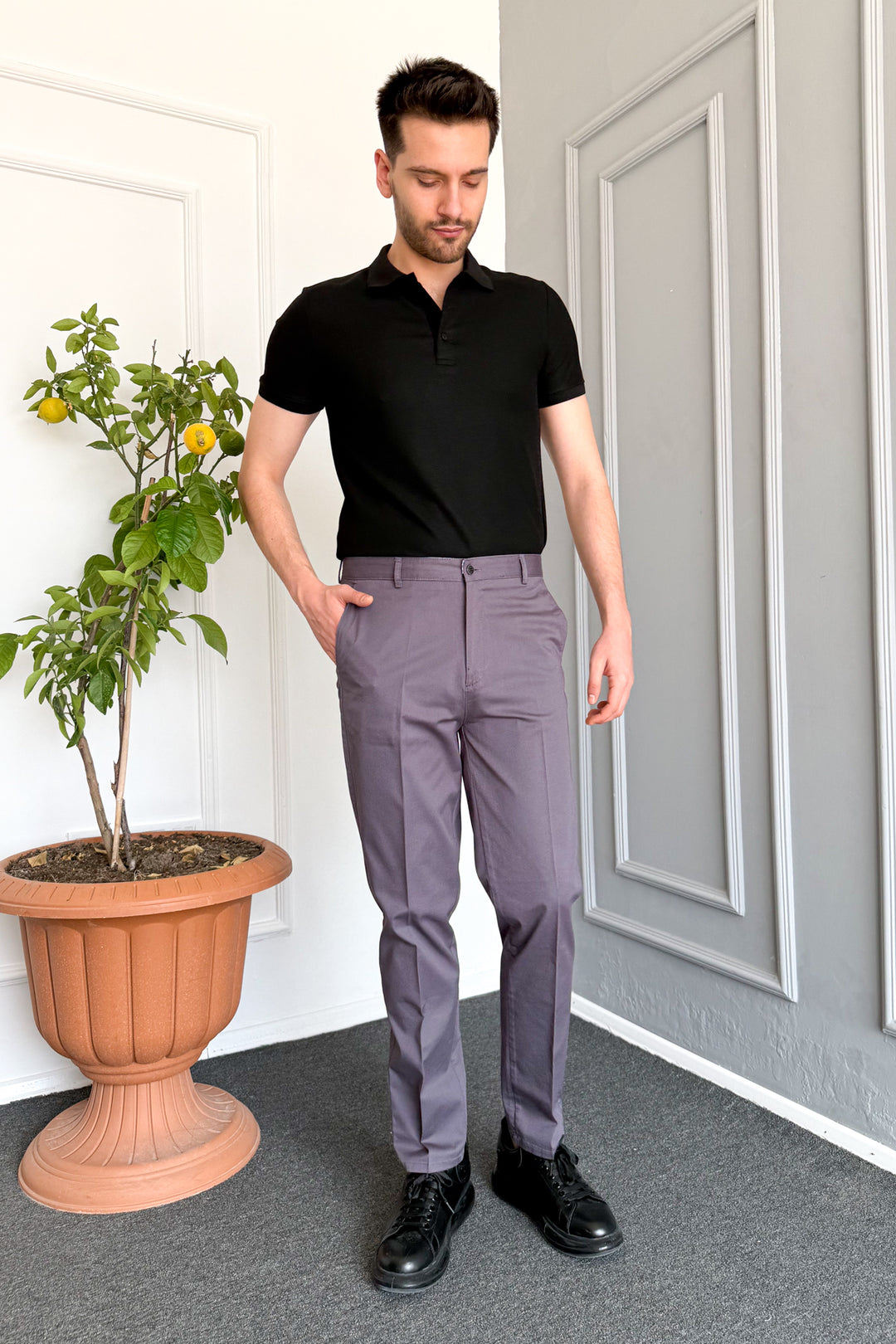 MPL Men's Classic Gabardine Stretch Linen Trousers - Stanton