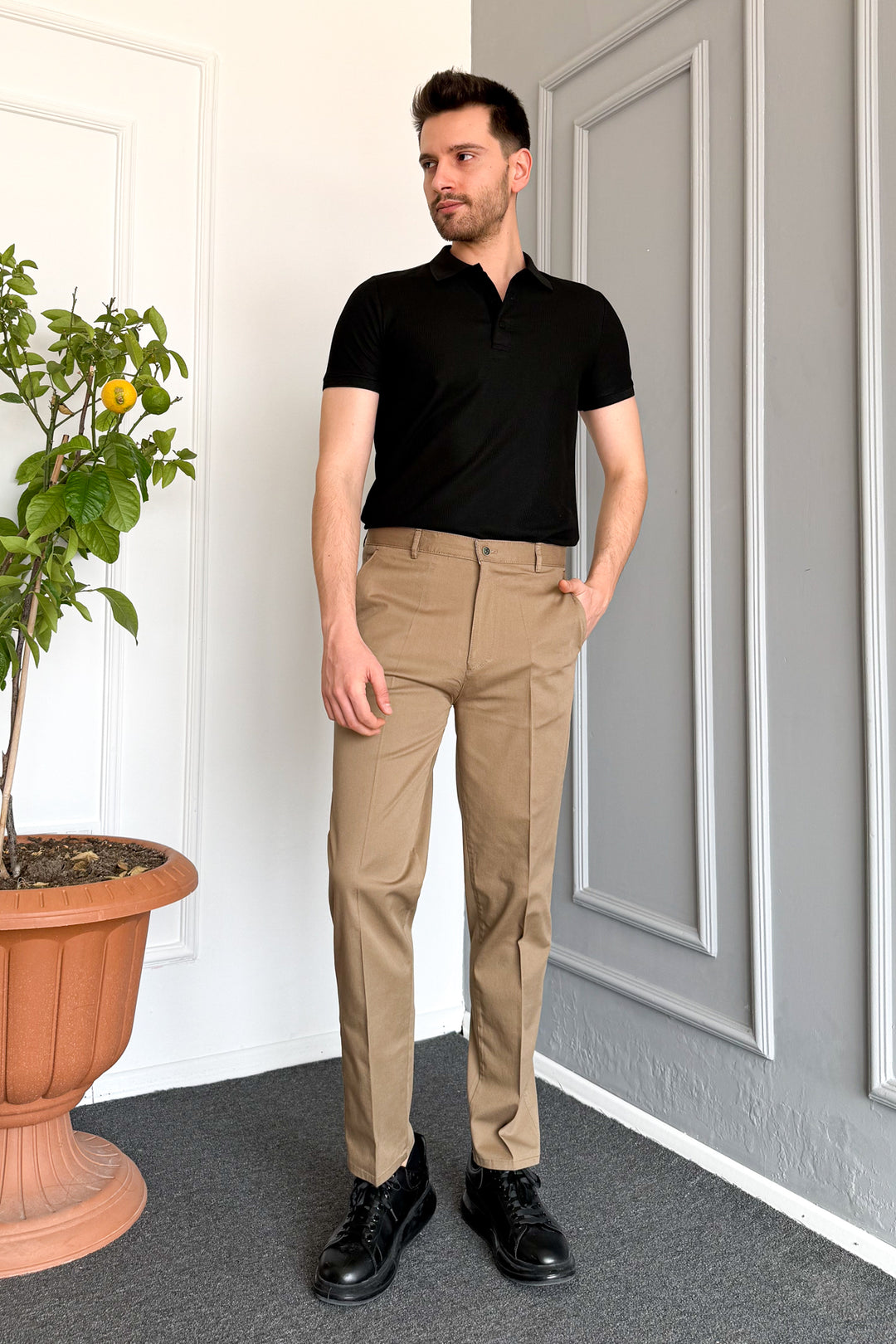 MPL Men's Classic Gabardine Lycra Linen Trousers - Lakeland
