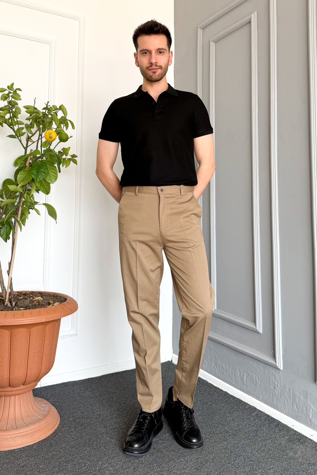 MPL Men's Classic Gabardine Lycra Linen Trousers - Lakeland