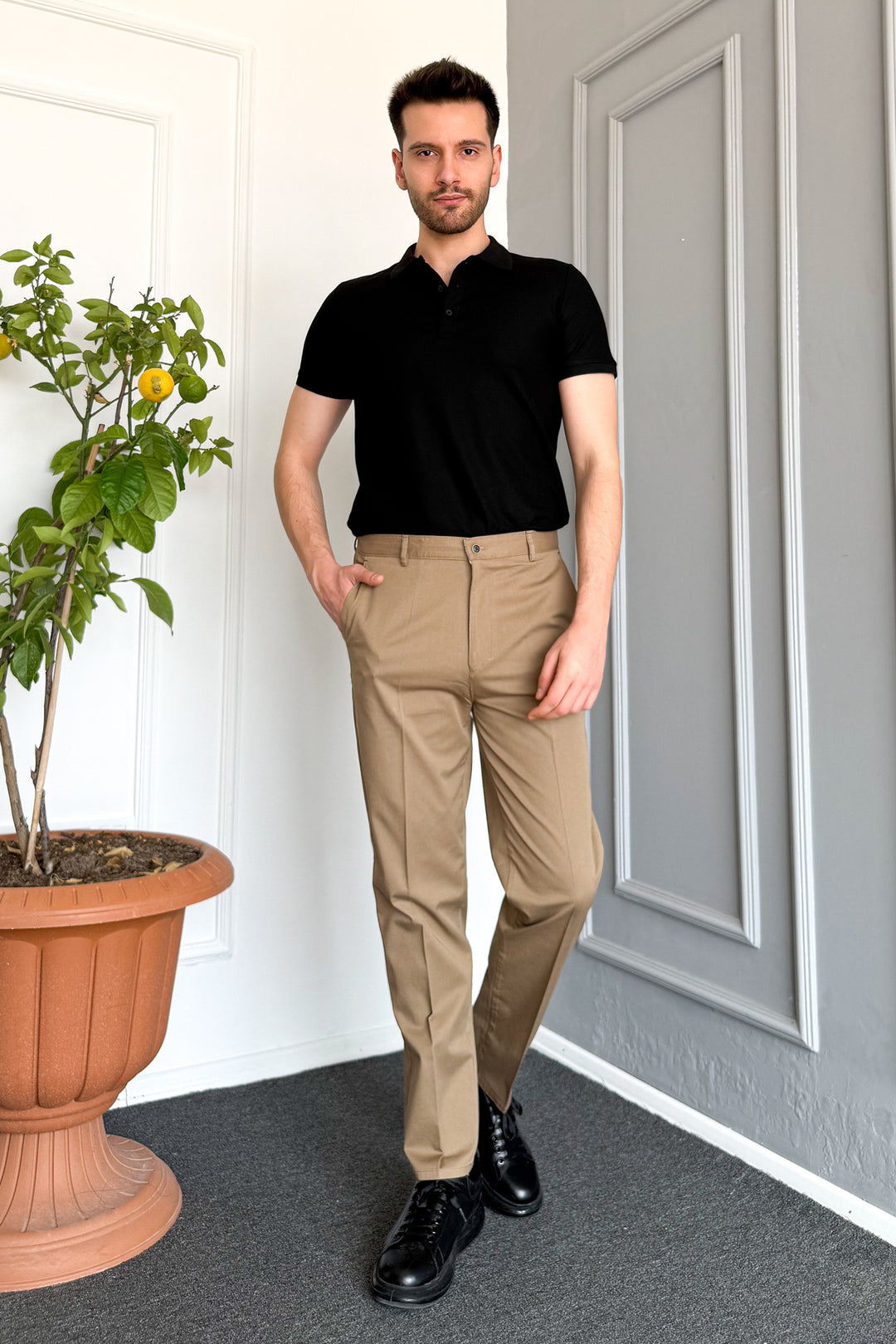 MPL Men's Classic Gabardine Lycra Linen Trousers - Lakeland