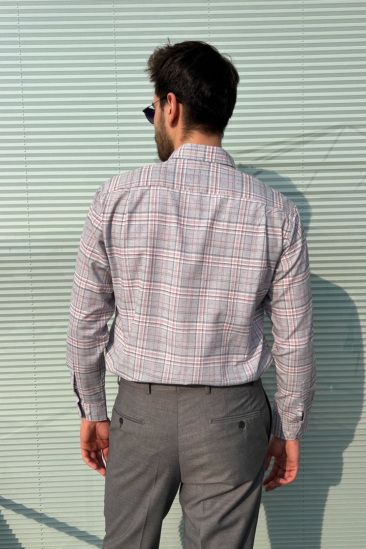 MPL Men's Plaid Patterned Long Sleeve Shirt 8101 - Marlboro