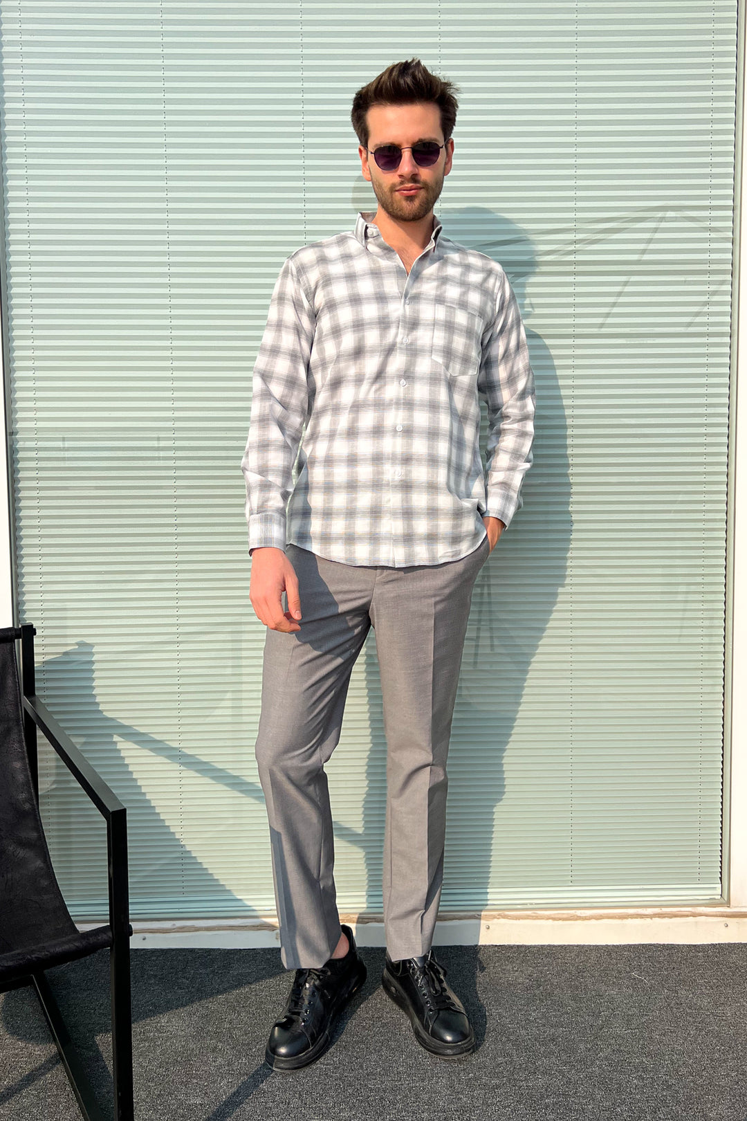 MPL Men's Plaid Patterned Long Sleeve Shirt 8106 - Longueuil