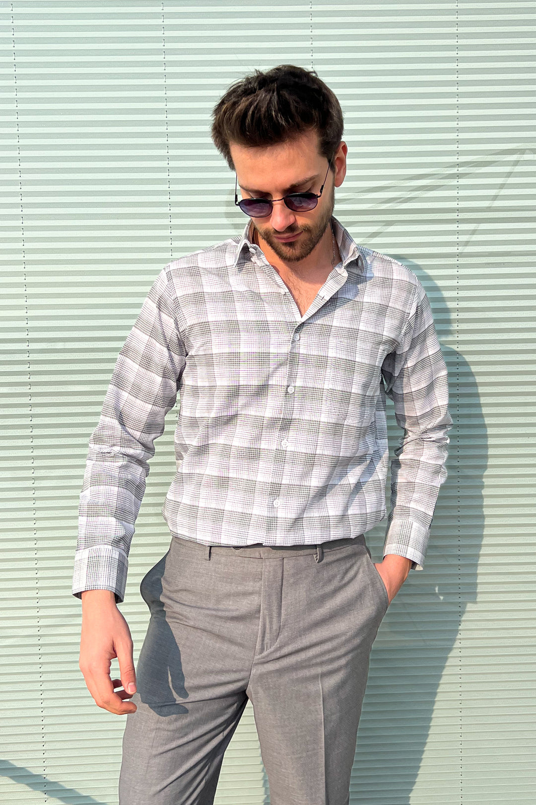 MPL Men's Plaid Patterned Long Sleeve Shirt 8106 - Longueuil