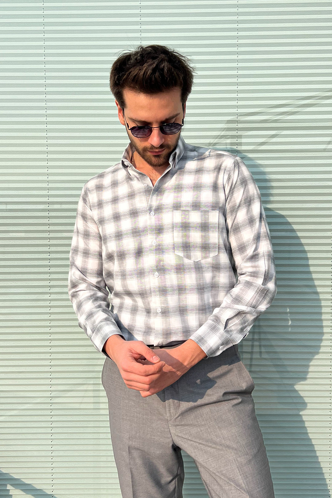 MPL Men's Plaid Patterned Long Sleeve Shirt 8106 - Longueuil