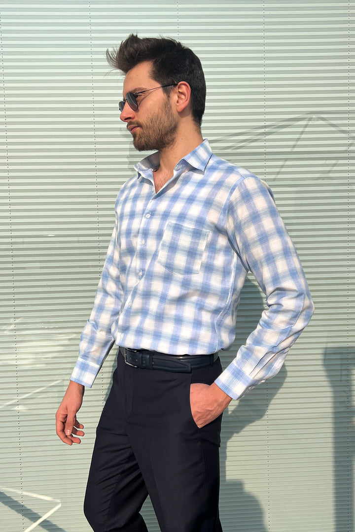 MPL Men's Plaid Patterned Long Sleeve Shirt 8106 - Leduc