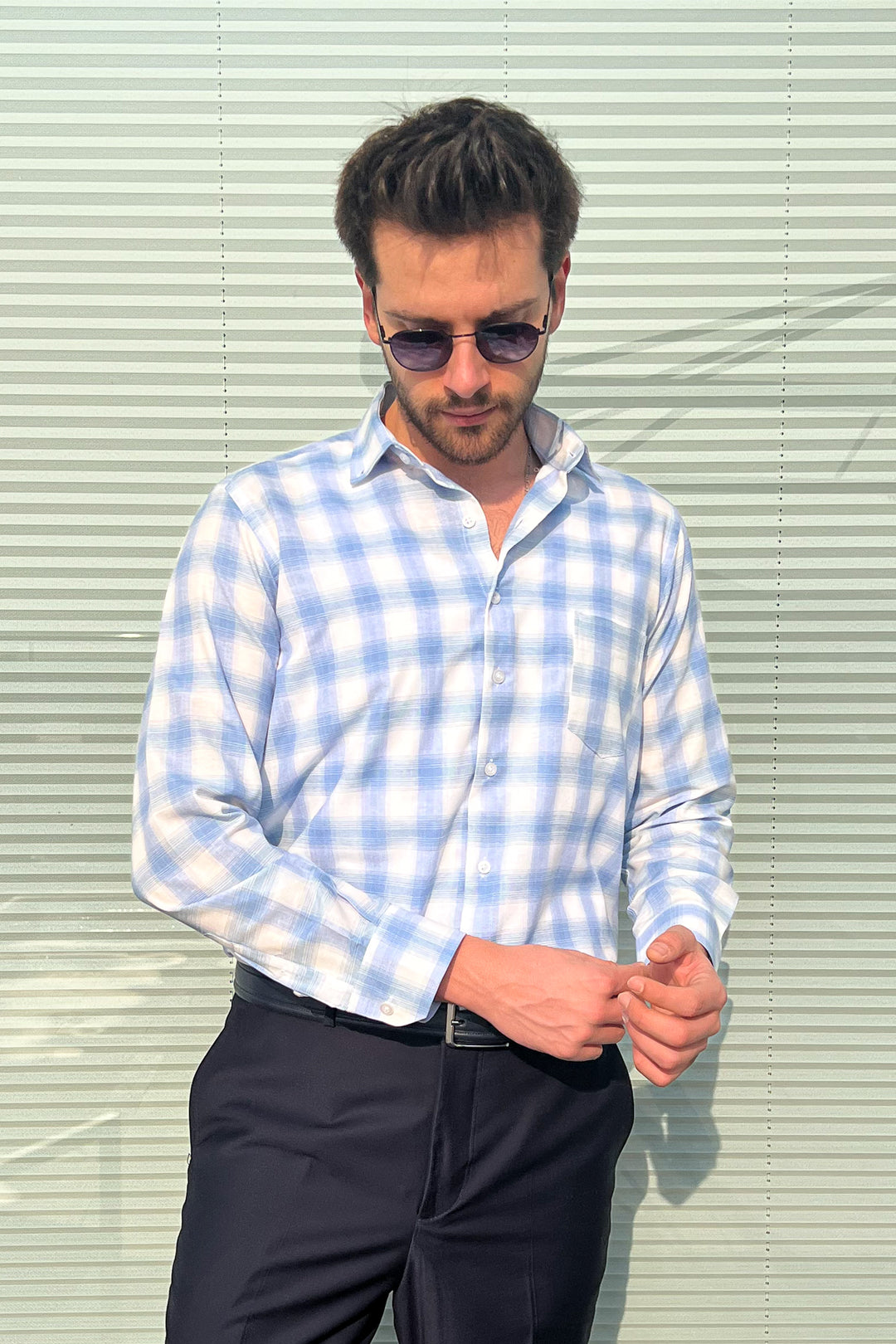 MPL Men's Plaid Patterned Long Sleeve Shirt 8106 - Leduc