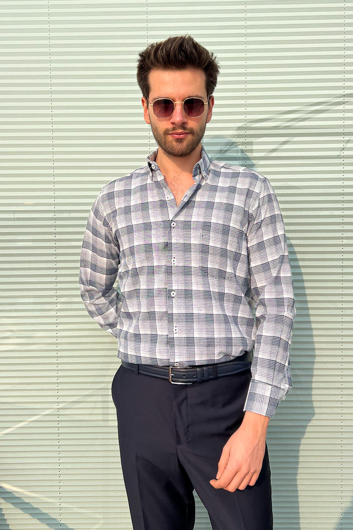 MPL Men's Plaid Patterned Long Sleeve Shirt 8117 - Nottingham