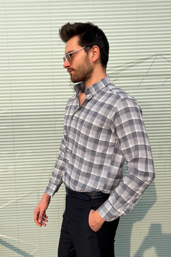 MPL Men's Plaid Patterned Long Sleeve Shirt 8117 - Nottingham