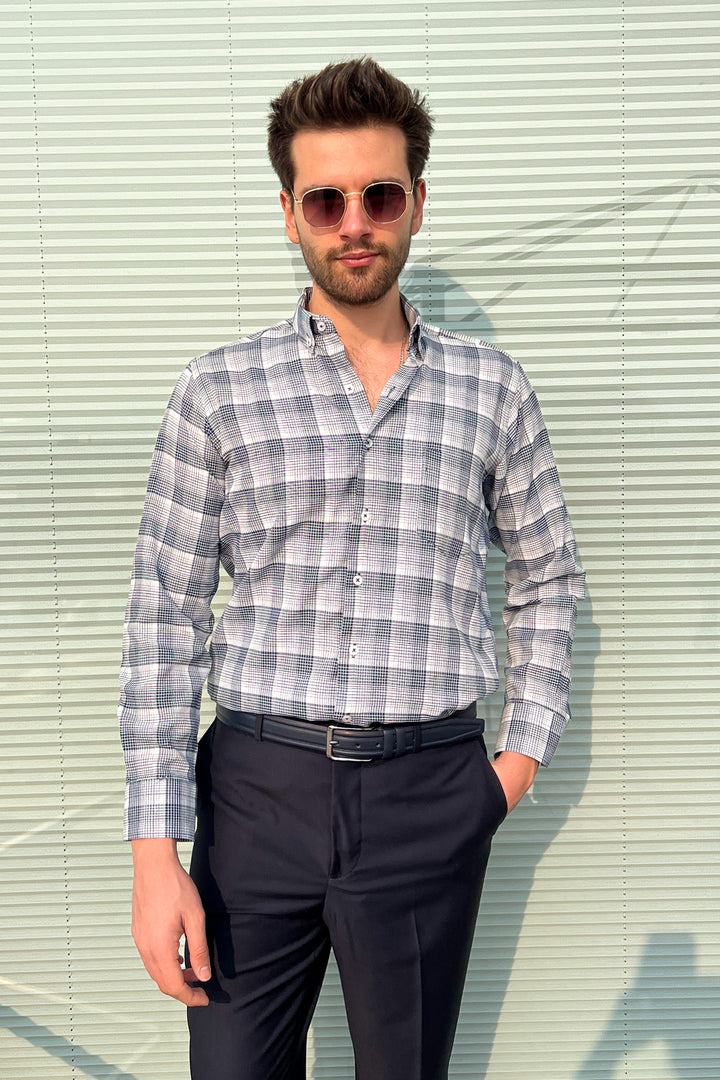 MPL Men's Plaid Patterned Long Sleeve Shirt 8117 - Nottingham