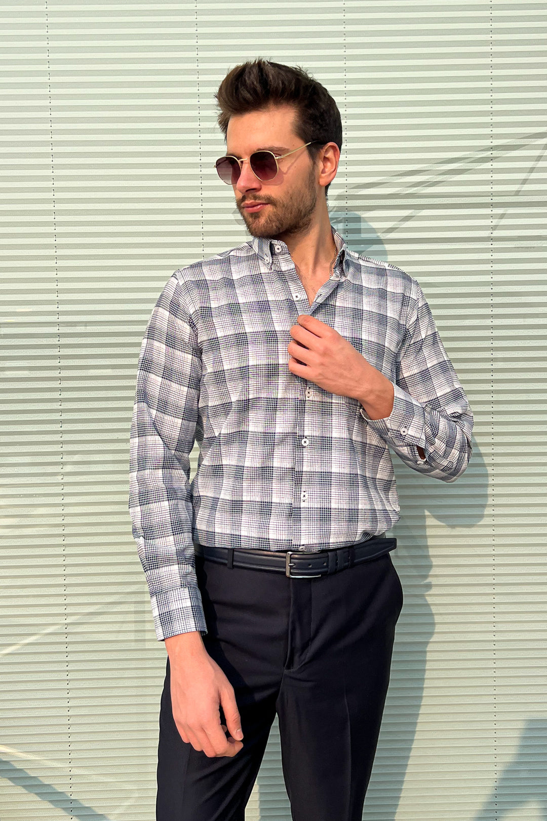 MPL Men's Plaid Patterned Long Sleeve Shirt 8117 - Nottingham