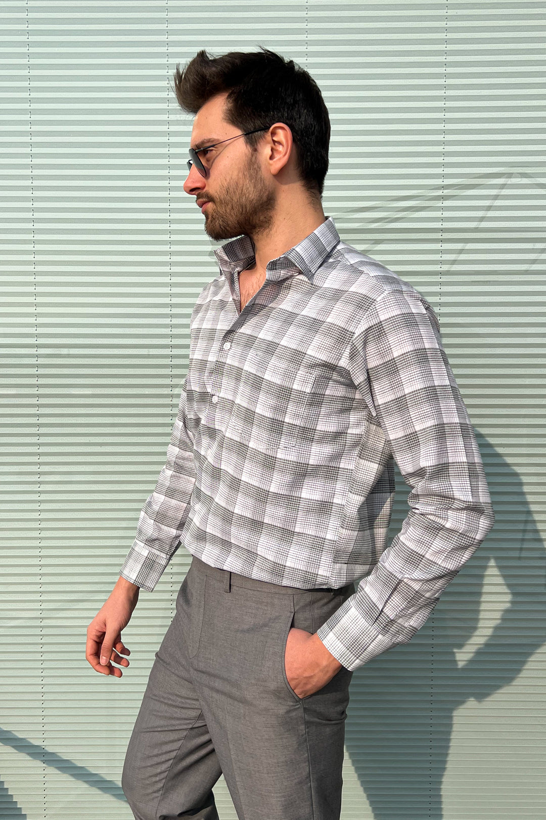 MPL Men's Plaid Patterned Long Sleeve Shirt 8117 - Lawrence