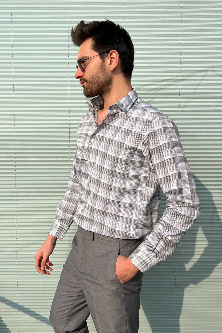 MPL Men's Plaid Patterned Long Sleeve Shirt 8117 - Lawrence