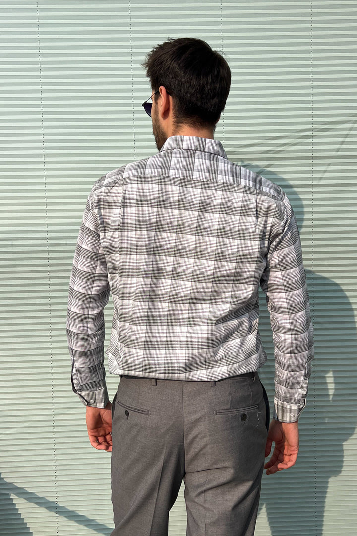 MPL Men's Plaid Patterned Long Sleeve Shirt 8117 - Lawrence