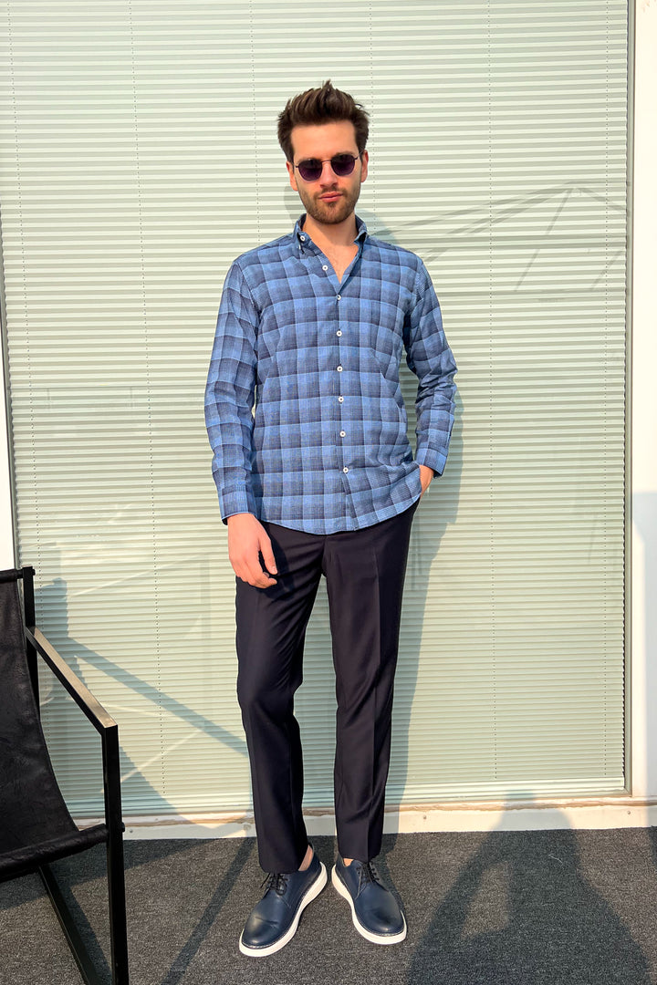 MPL Men's Plaid Patterned Long Sleeve Shirt 8117 - Polatsk