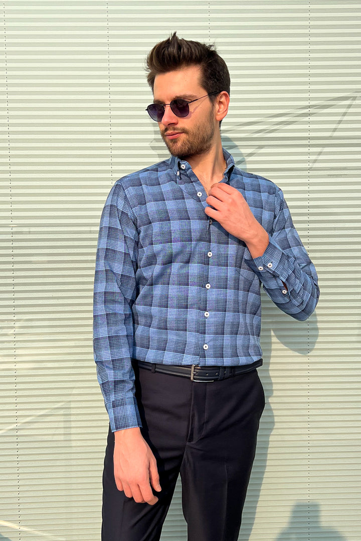 MPL Men's Plaid Patterned Long Sleeve Shirt 8117 - Polatsk