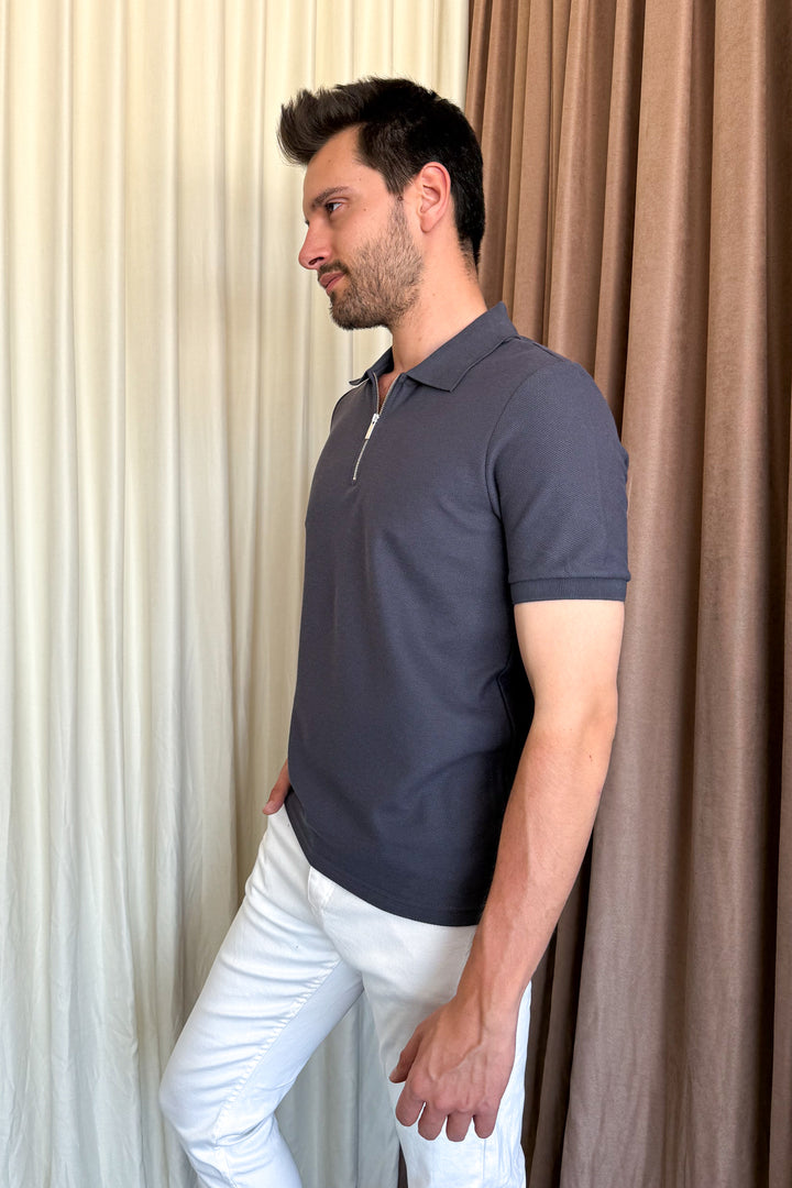 MPL Men's Zippered Collar Pike T-shirt 2434 - Bonn