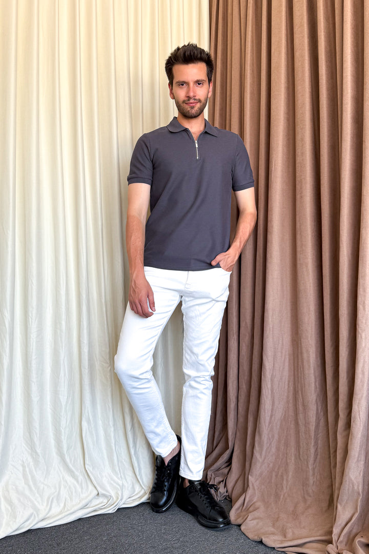 MPL Men's Zippered Collar Pike T-shirt 2434 - Bonn