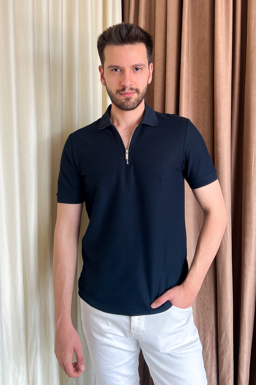 MPL Men's Zippered Collar Pike T-shirt 2434 - Borehamwood
