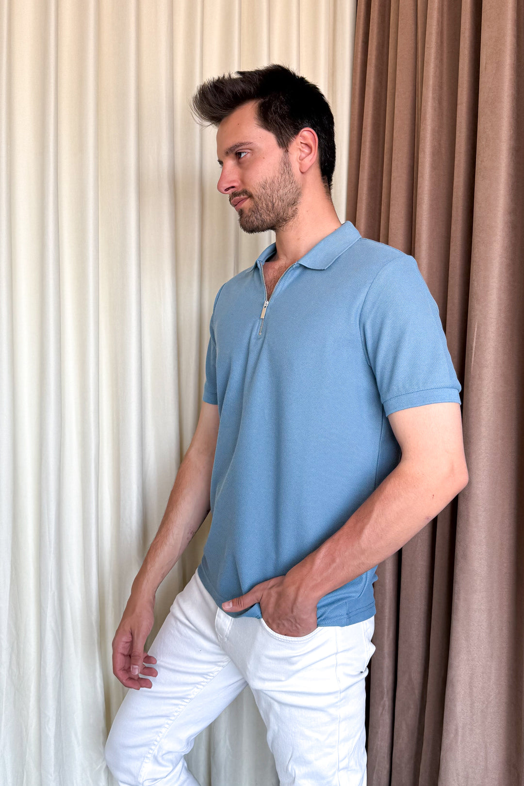 MPL Men's Zippered Collar Pike T-shirt 2434 - West New York