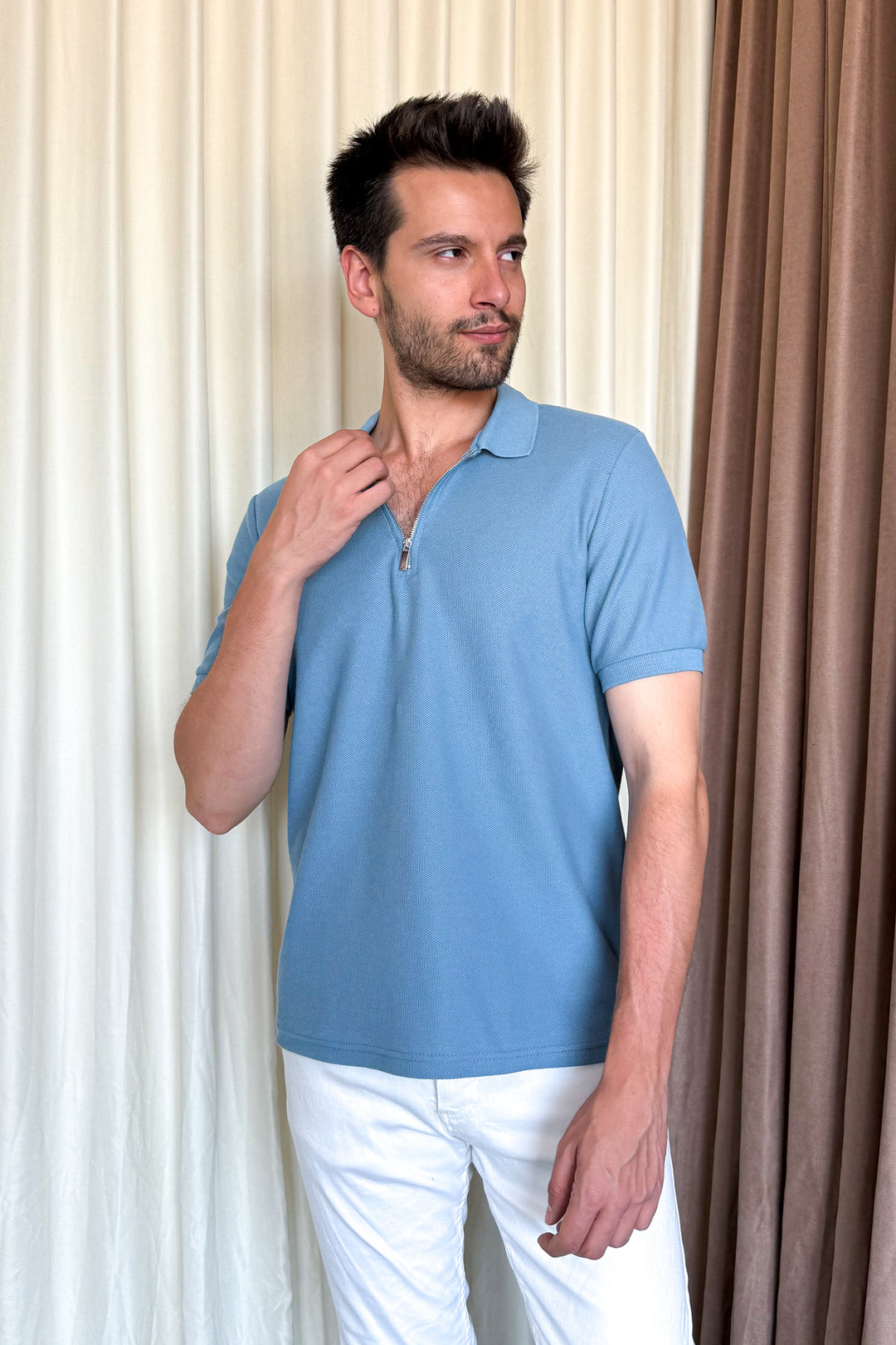 MPL Men's Zippered Collar Pike T-shirt 2434 - West New York