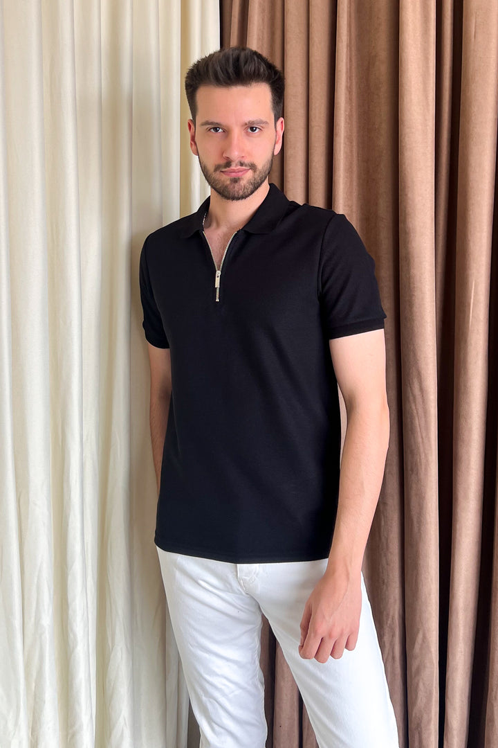 MPL Men's Zippered Collar Pike T-shirt 2434 - Santa Catarina Otzolotepec