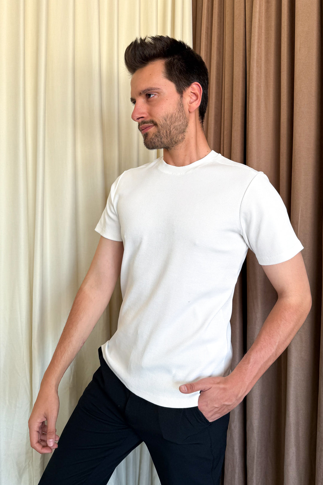 MPL Men's Ribbed T-shirt with Crew Neck 2936 - Kenton