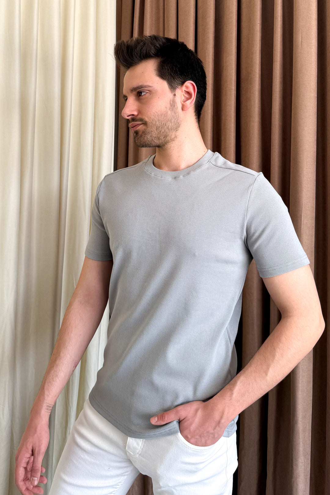 MPL Men's Ribbed T-shirt with Crew Neck 2936 - Warwick