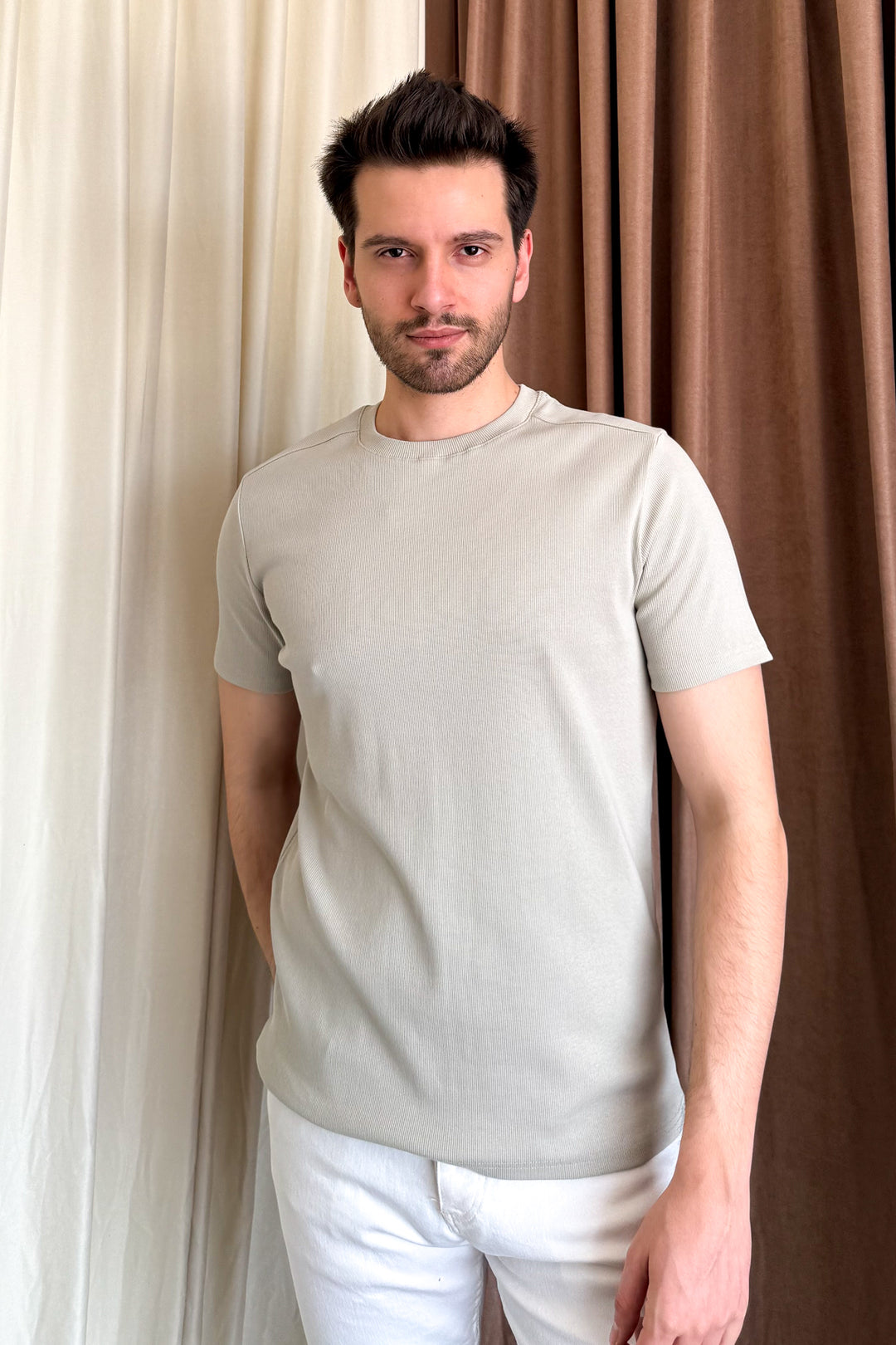 MPL Men's Ribbed T-shirt with Crew Neck 2936 - Salamanca