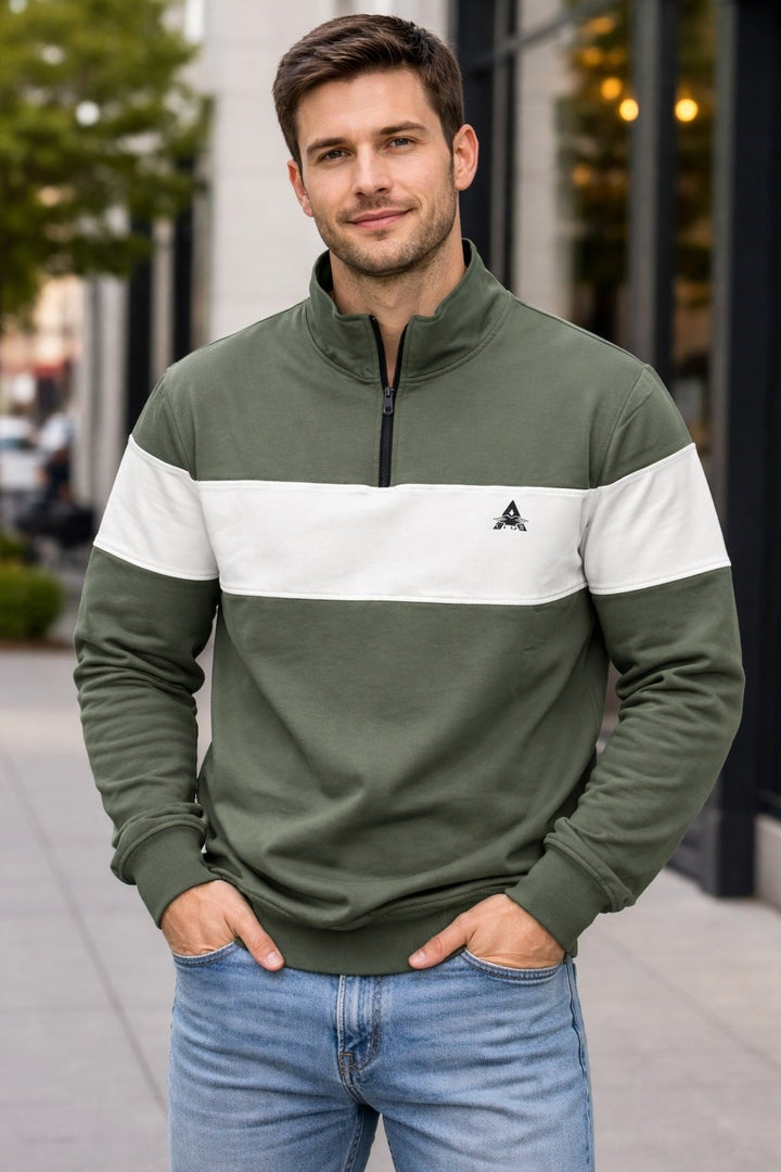 MPL Zippered Stand-up Collar Sweatshirt - Auburn
