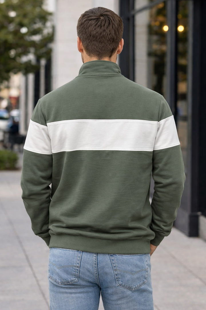 MPL Zippered Stand-up Collar Sweatshirt - Auburn
