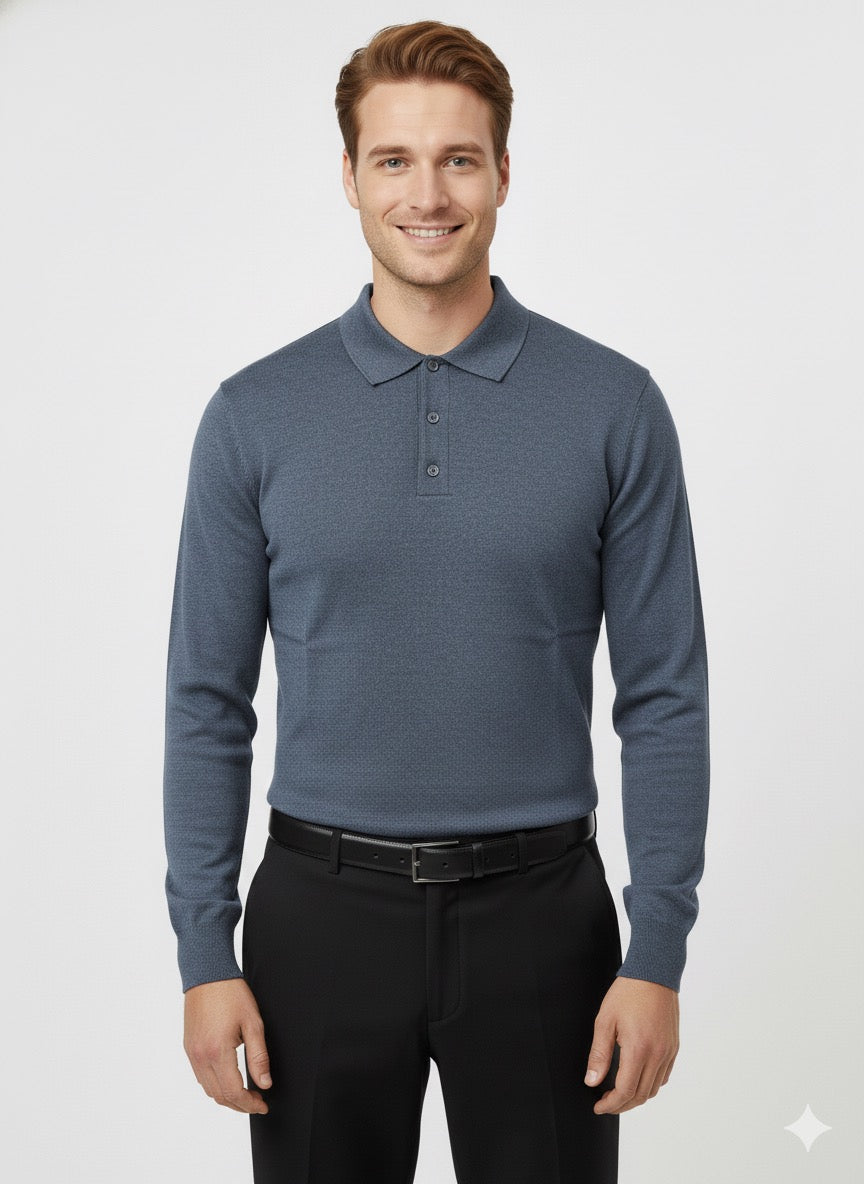 MPL Erkek Polo Yaka Düğmeli Kazak - Maple Ridge