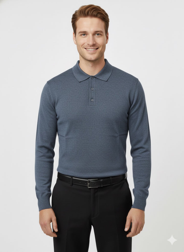 MPL Erkek Polo Yaka Düğmeli Kazak - Maple Ridge