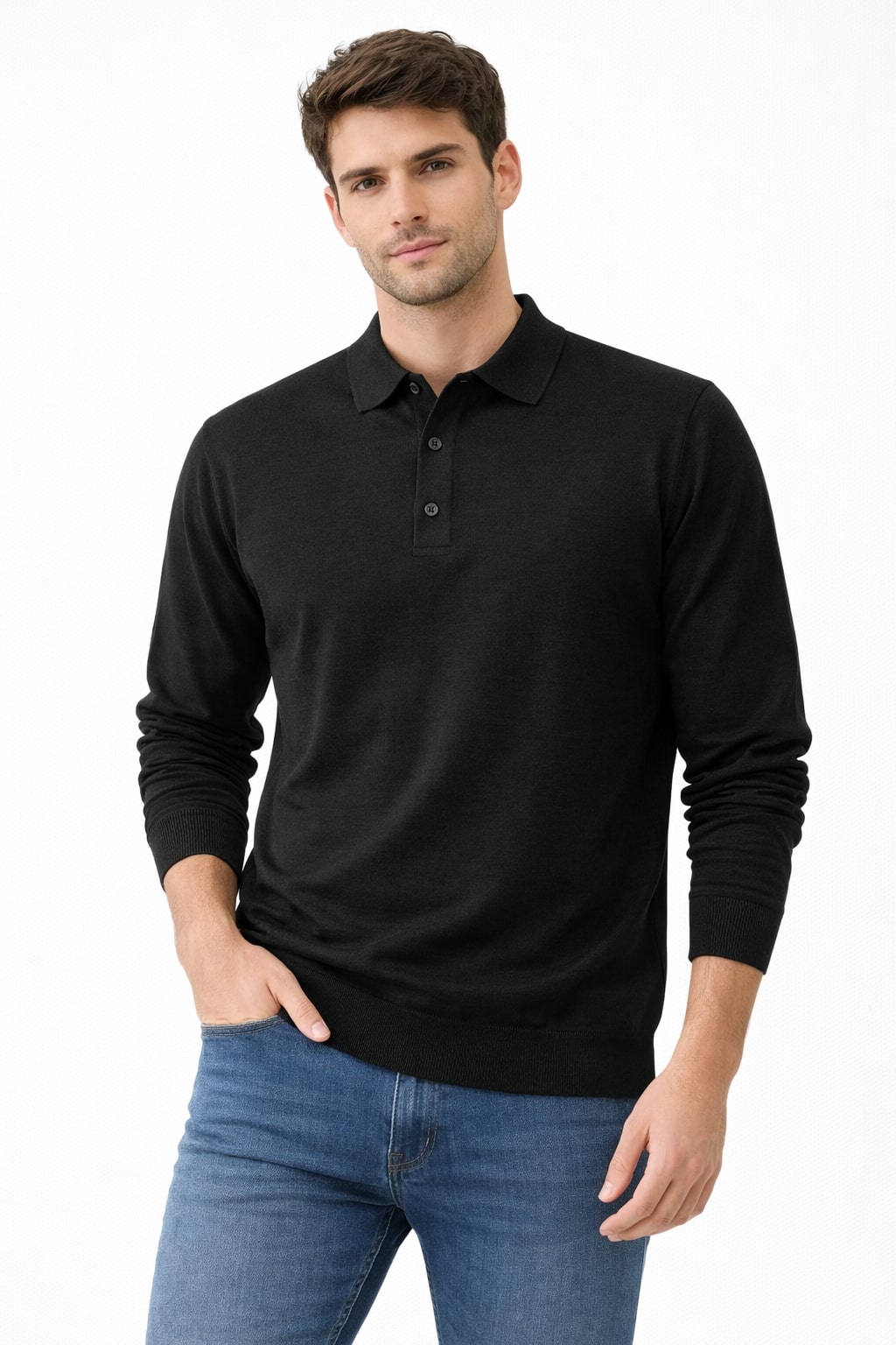 MPL Men's Polo Neck Buttoned Sweater - Filderstadt