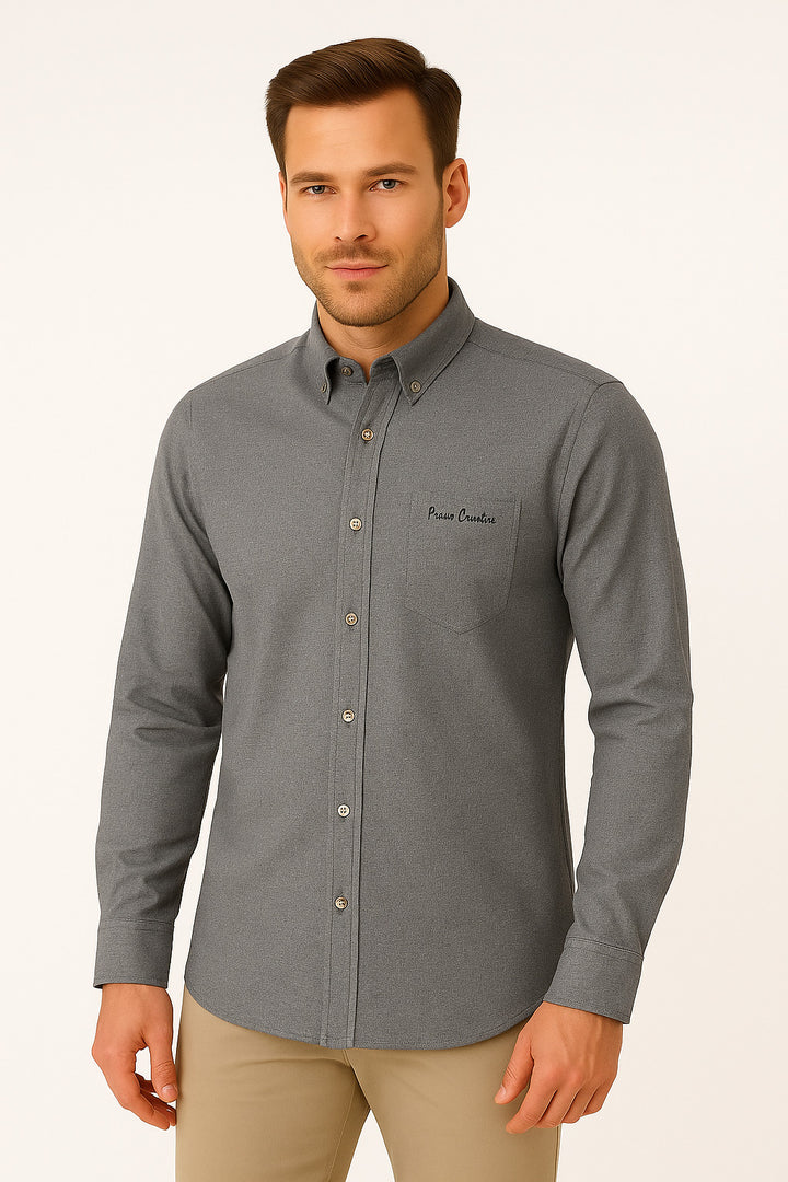 MPL Men's Classic Plain Melange Viscose Shirt - Manitowoc