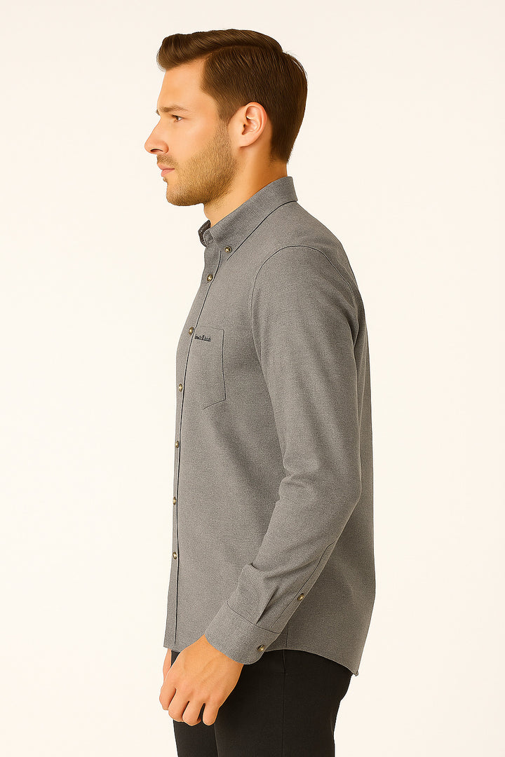 MPL Men's Classic Plain Melange Viscose Shirt - Manitowoc