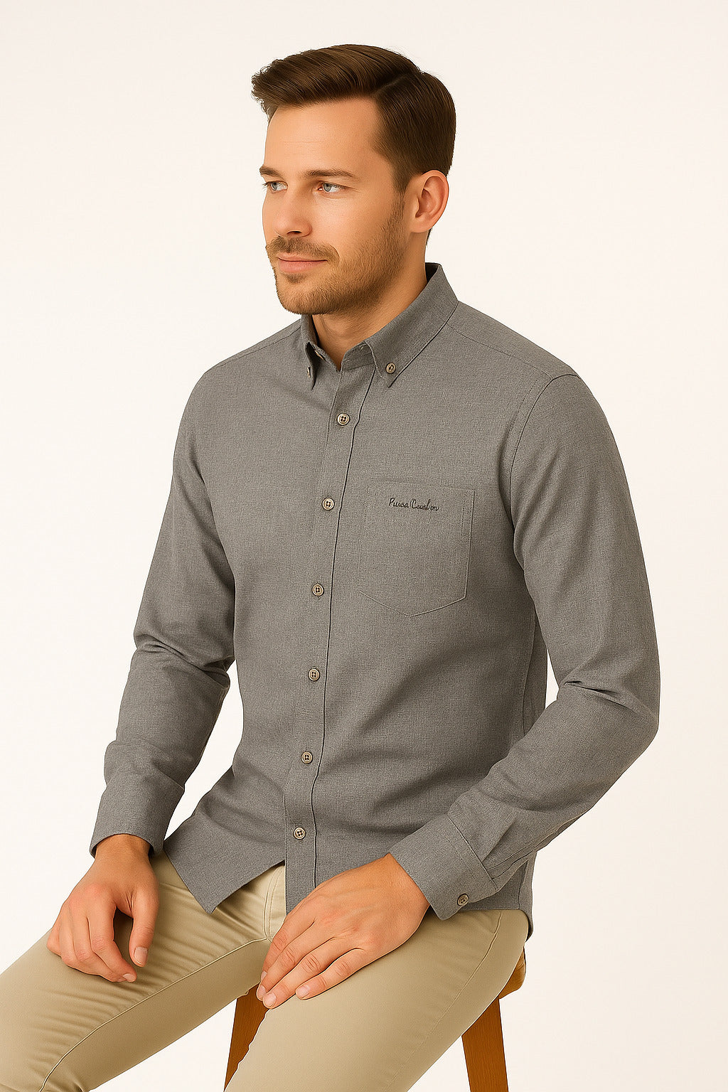 MPL Men's Classic Plain Melange Viscose Shirt - Manitowoc