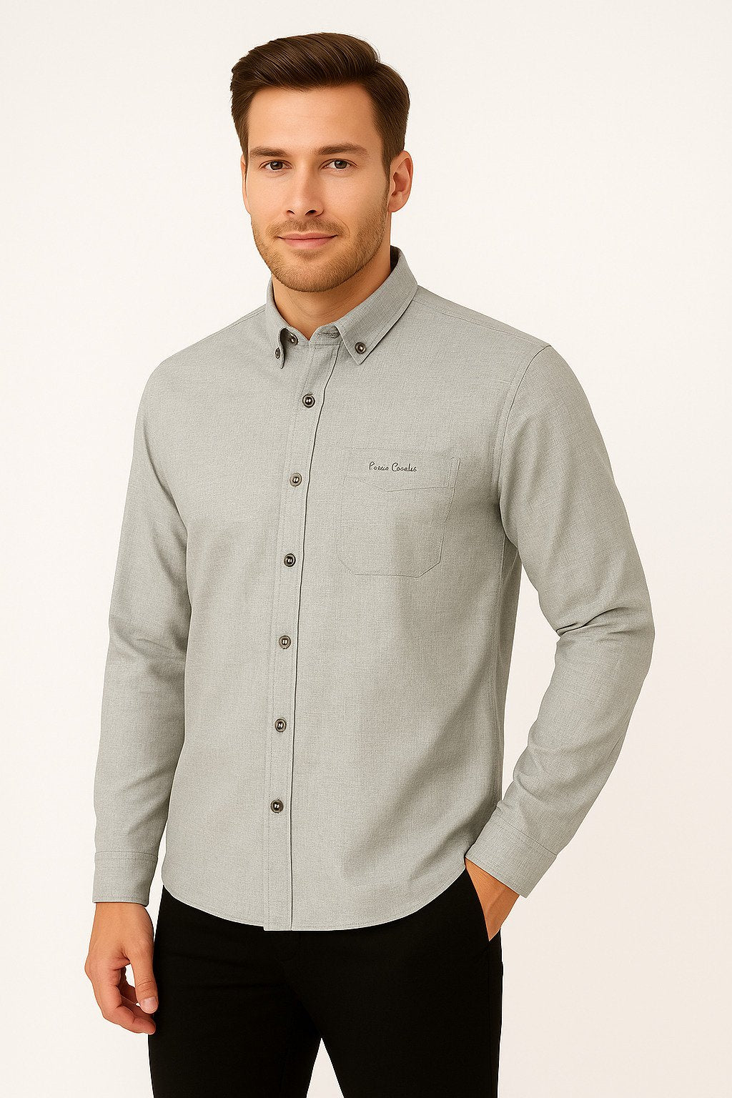 MPL Men's Classic Plain Melange Viscose Shirt - Southport